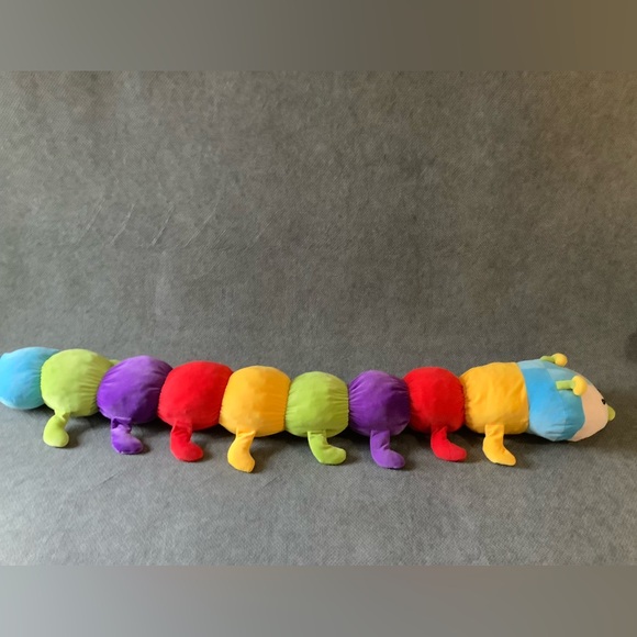 Beverly Hills Teddy Bear Co Jumbo Plush Caterpillar Colorful Stuffed Animal Toy - Picture 11 of 16
